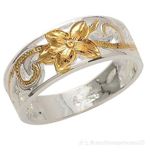 Two Tone Scroll See Ring